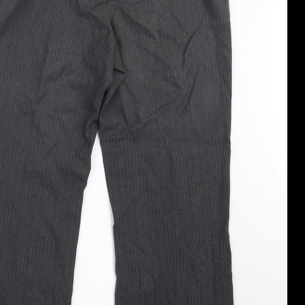 Bm Collection Womens Brown Striped Trousers Size 14 L27 in