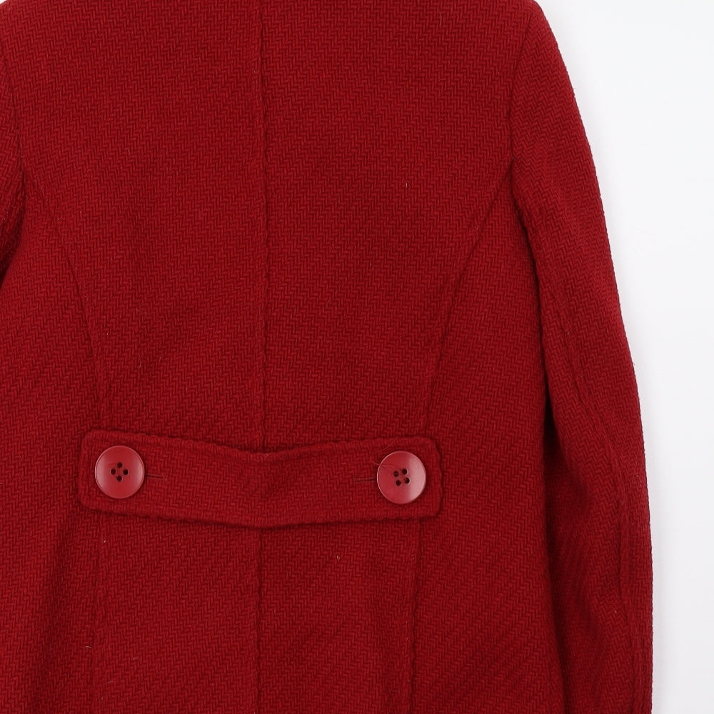 Autonomy Womens Red Overcoat Coat Size 12
