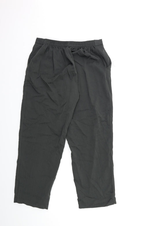 Preworn Womens Grey Striped Trousers Size 28 in L25 in