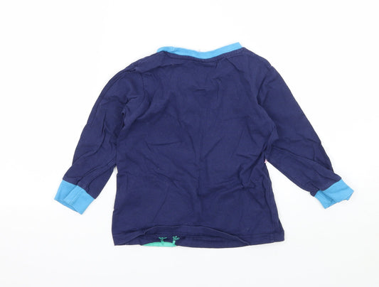 Peppa Pig Girls Blue Geometric Jersey Top Pyjama Top Size 2-3 Years - Peppa Pig