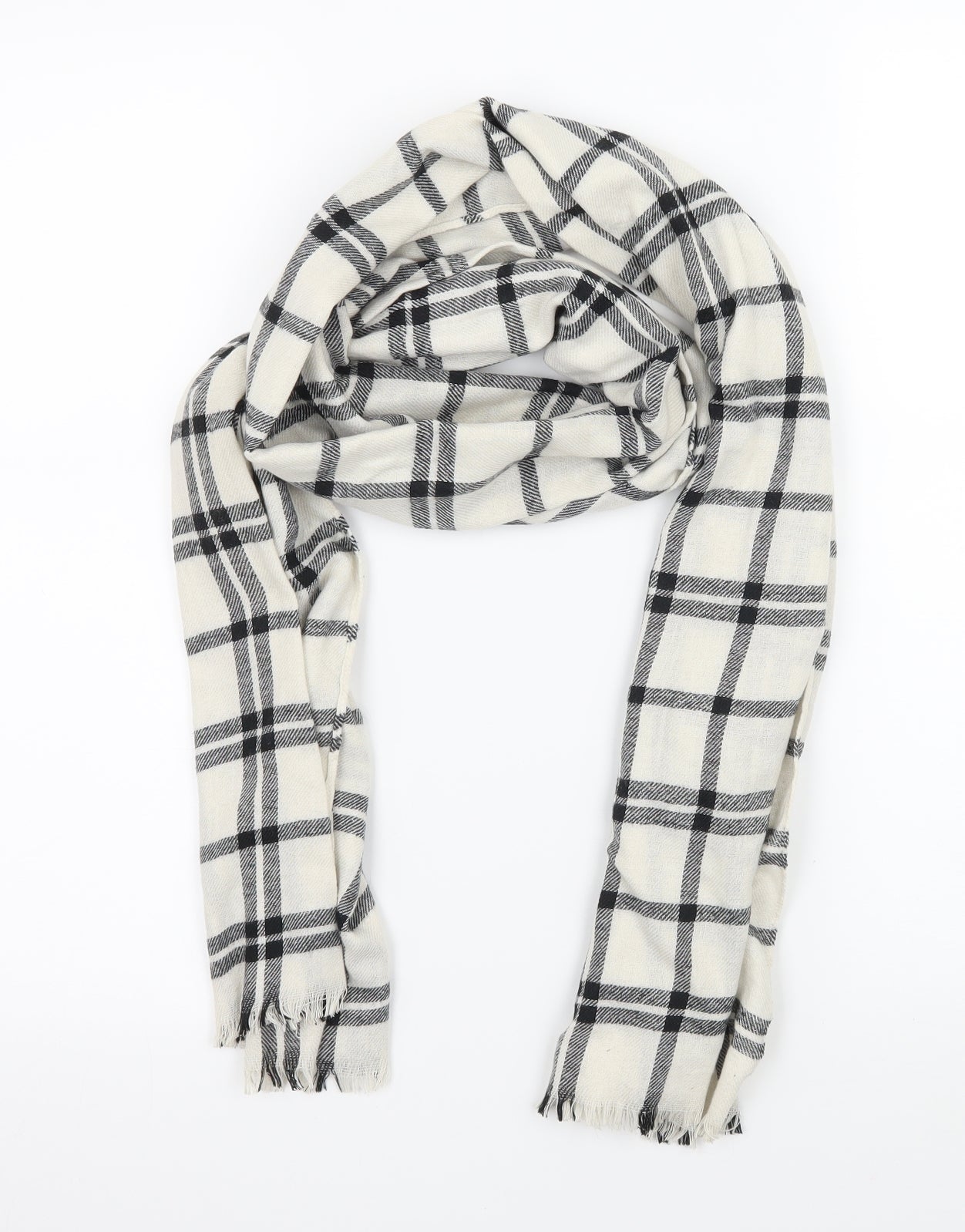 Prewor Womens Ivory Check Scarf