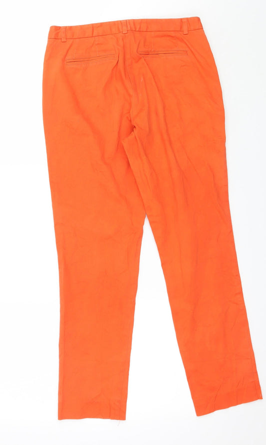 R Essentiel Womens Orange Chino Trousers Size 10 L26 in