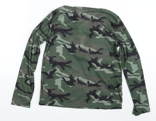 Preworn Womens Multicoloured Camouflage Basic T-Shirt One Size