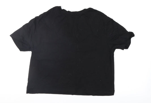 New Look Womens Black Basic T-Shirt Size 8