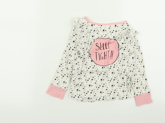 Asda George Girls White Solid Top Pyjama Top Size 2-3 Years