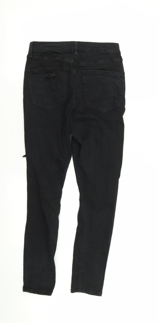 Topshop Womens Black Skinny Jeans Size 28 in L30 in - RIPPED JEANS