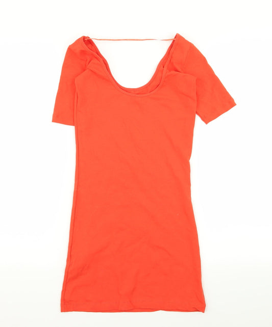 denim and co Womens Orange Pencil Dress Size 8
