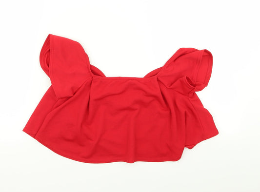PLT Womens Red Basic Blouse Size 10 - crop top