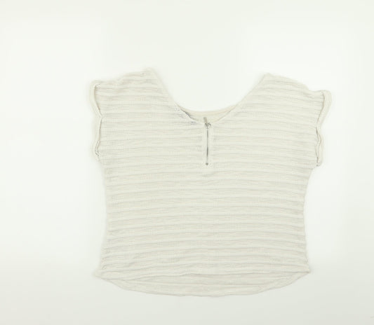 New Look Womens White Basic T-Shirt Size 12