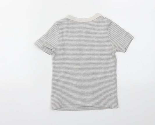 F&F Boys Grey Striped Basic T-Shirt Size 5-6 Years