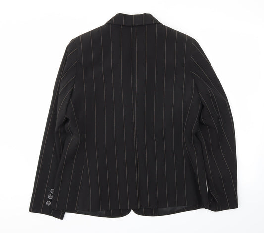 St Bernard Womens Black Striped Jacket Blazer Size 16
