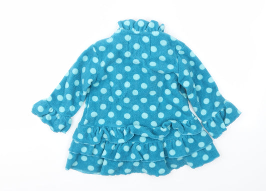 Weatherproof Girls Blue Polka Dot Basic Jacket Jacket Size 18 Months