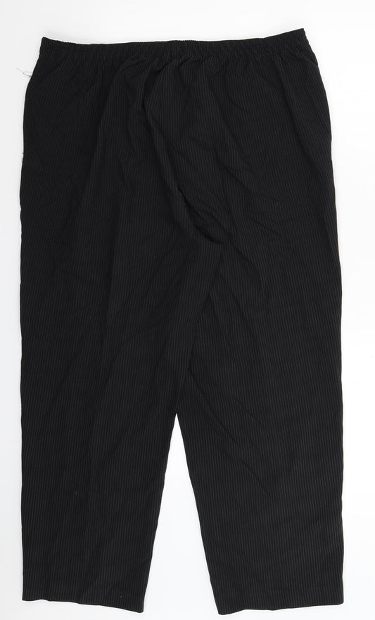 BM Womens Black Striped Dress Pants Trousers Size 20 L28 in