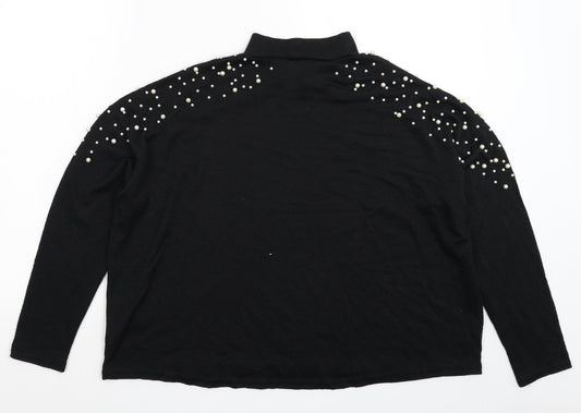 Divided Womens Black Knit Pullover Jumper Size L - Oversized