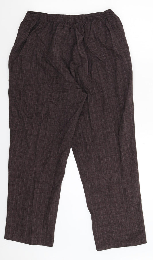 BM Womens Grey Check Trousers Size 16 L29 in
