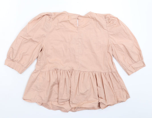 Boohoo Womens Beige Basic Blouse Size 12