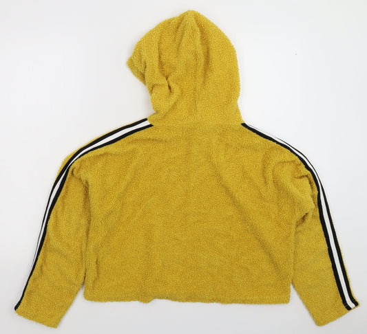 New Look Girls Yellow Fleece Pullover Hoodie Size 14-15 Years