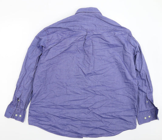 Armand Thiery Mens Blue Button-Up Size L