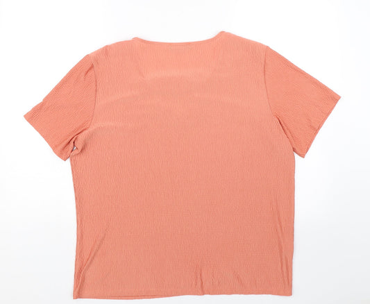 Jenny Lloyd Womens Orange Basic T-Shirt Size XL