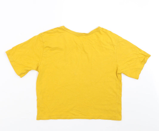 Candy Couture Girls Yellow Cropped T-Shirt Size 13 Years - more love