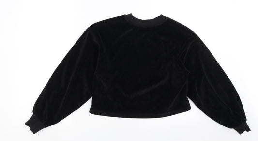 Matalan Girls Black Pullover Sweatshirt Size 13 Years