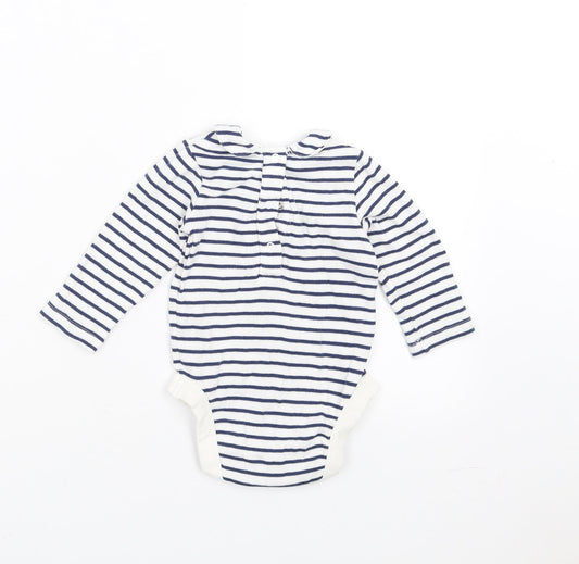 Marks and Spencer Boys Black Striped Babygrow One-Piece Size 6-9 Months
