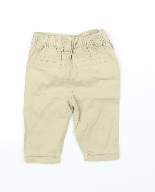 F&F Boys Beige Capri Trousers Size 3-6 Months
