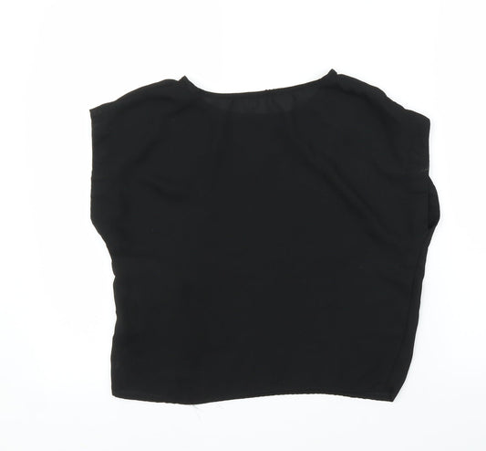 Preworn Womens Black Basic Blouse Size S