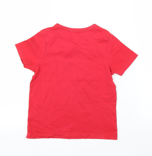 George Boys Red Basic T-Shirt Size 3-4 Years