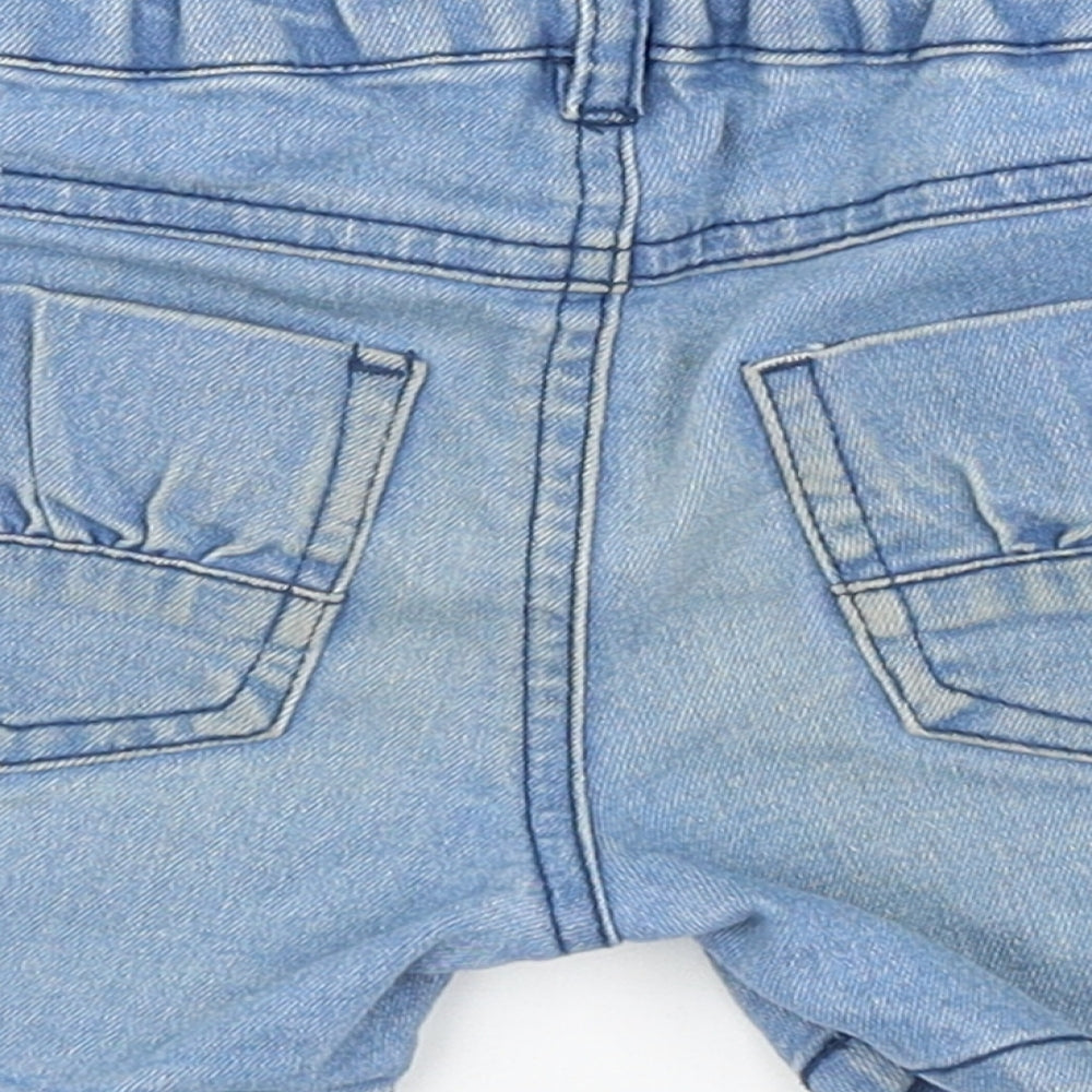 Brand and care label for Young Dimension Baby Blue Cropped Trousers, size 18-24, Months