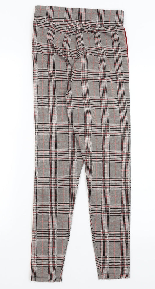 M&S Womens Brown Plaid Trousers Size 6 L25.5 in
