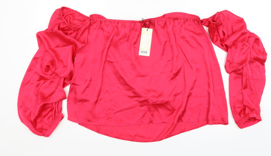 Lipsy London Womens Pink Basic Blouse Size 18