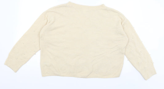 H&M Womens Ivory Pullover Jumper Size S