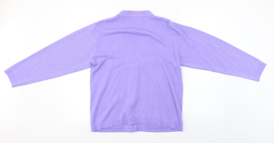 care Womens Purple Cardigan Jumper Size M