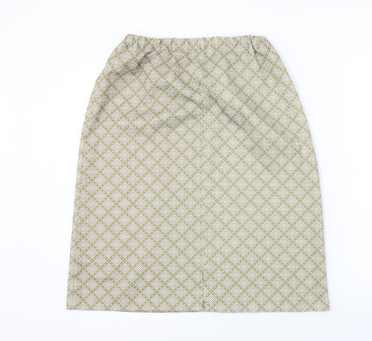 Preworn Womens Beige A-Line Skirt Size 28 in