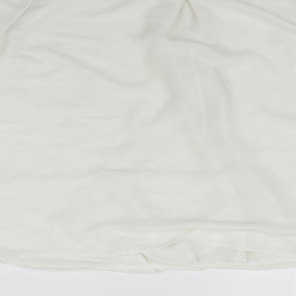Topshop Womens White Houndstooth Basic T-Shirt Size 12 - washable marks
