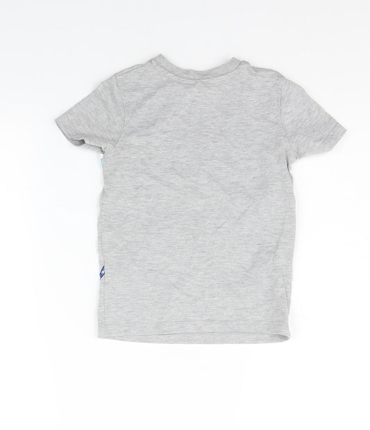 George Girls Grey Geometric Basic T-Shirt Size 3-4 Years