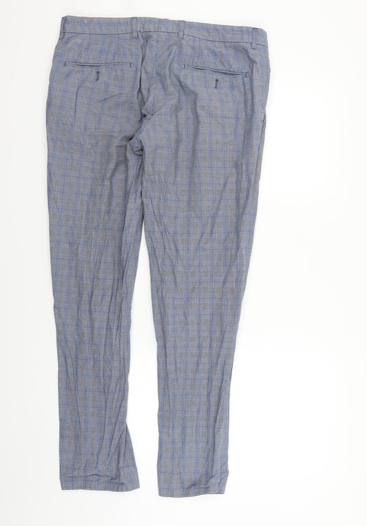 NEXT Womens Blue Check Trousers Size 34 in L28 in
