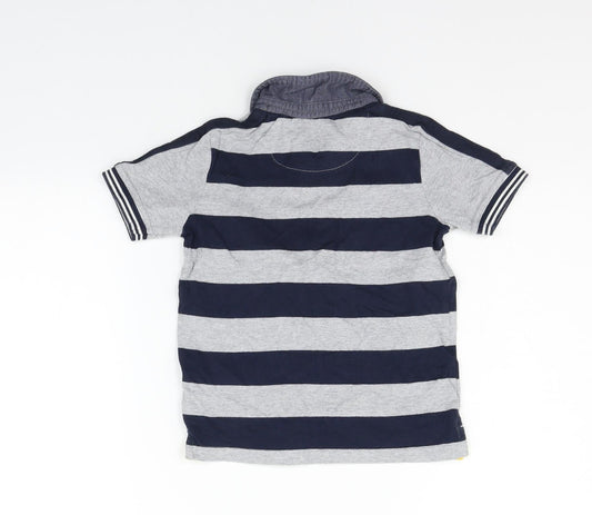 TU Girls Grey Striped Basic Polo Size 3-4 Years