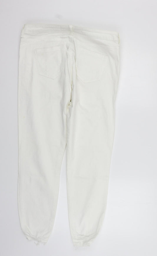 deniem & co Womens White Trousers Size 16 L27 in