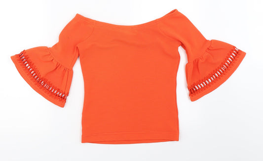 Miss Selfridge Womens Orange Basic Blouse Size 6