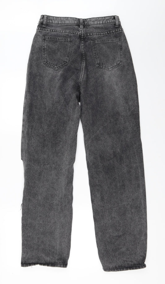 SheIn Womens Grey Denim Straight Jeans Size S L30 in