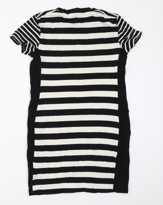 Zara Womens Black Striped Bodycon Size S