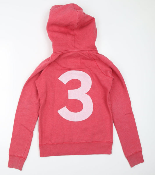 Jack Wills Womens Pink Full Zip Hoodie Size 8