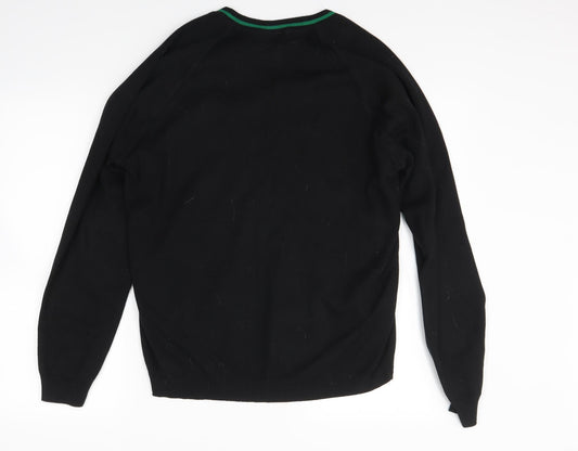 Performance Mens Black Knit Pullover Jumper Size M