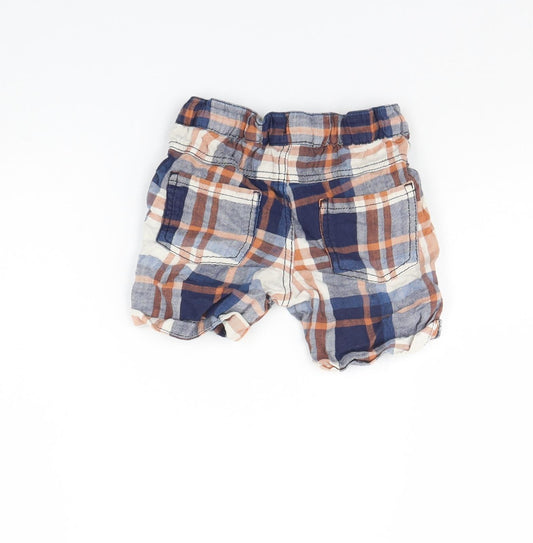 NEXT Boys Blue Plaid Sweat Shorts Size 2 Years