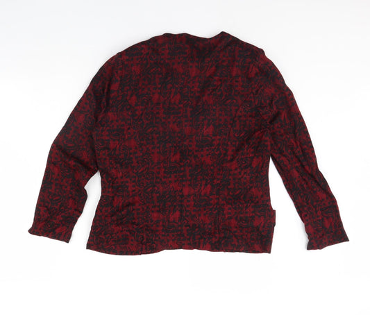 Grazia Womens Black Geometric Jacket Size 18