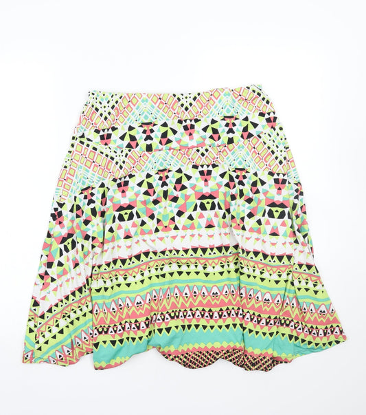Robert Louis Womens Multicoloured Geometric A-Line Skirt Size XL