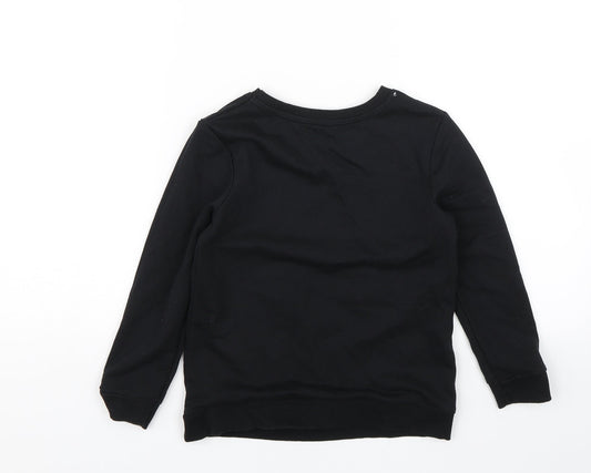 Primark Girls Black Pullover Jumper Size 6-7 Years - Rainbow