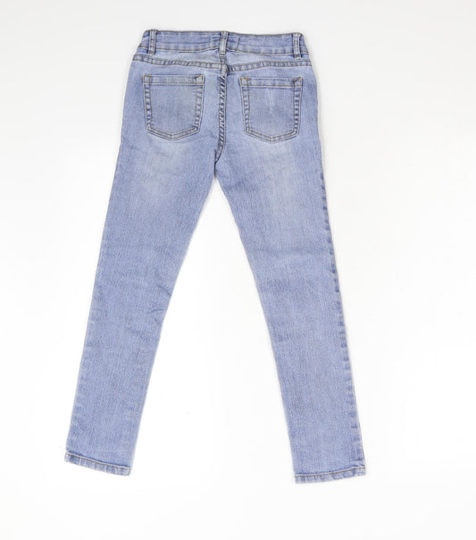 FOREVER 21 Girls Blue Denim Skinny Jeans Size 7 Years